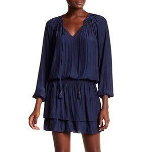 Raylene Long Sleeve Tassel Dress Navy